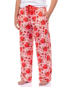 Strawberry Shortcake Pajama Pants Women's Gingham Print Lounge Sleep Bottoms