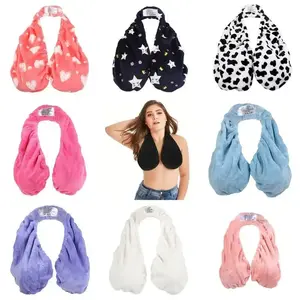 Convenient Absorbent Breathable Towel Bra Suitable for Beach, Sports, Indoor Daily Wear, Towel Hanging Around Neck, Wrapping Chest, Strapless Support, Double-Sided Plush Super Soft Warm, Suitable for Beauties