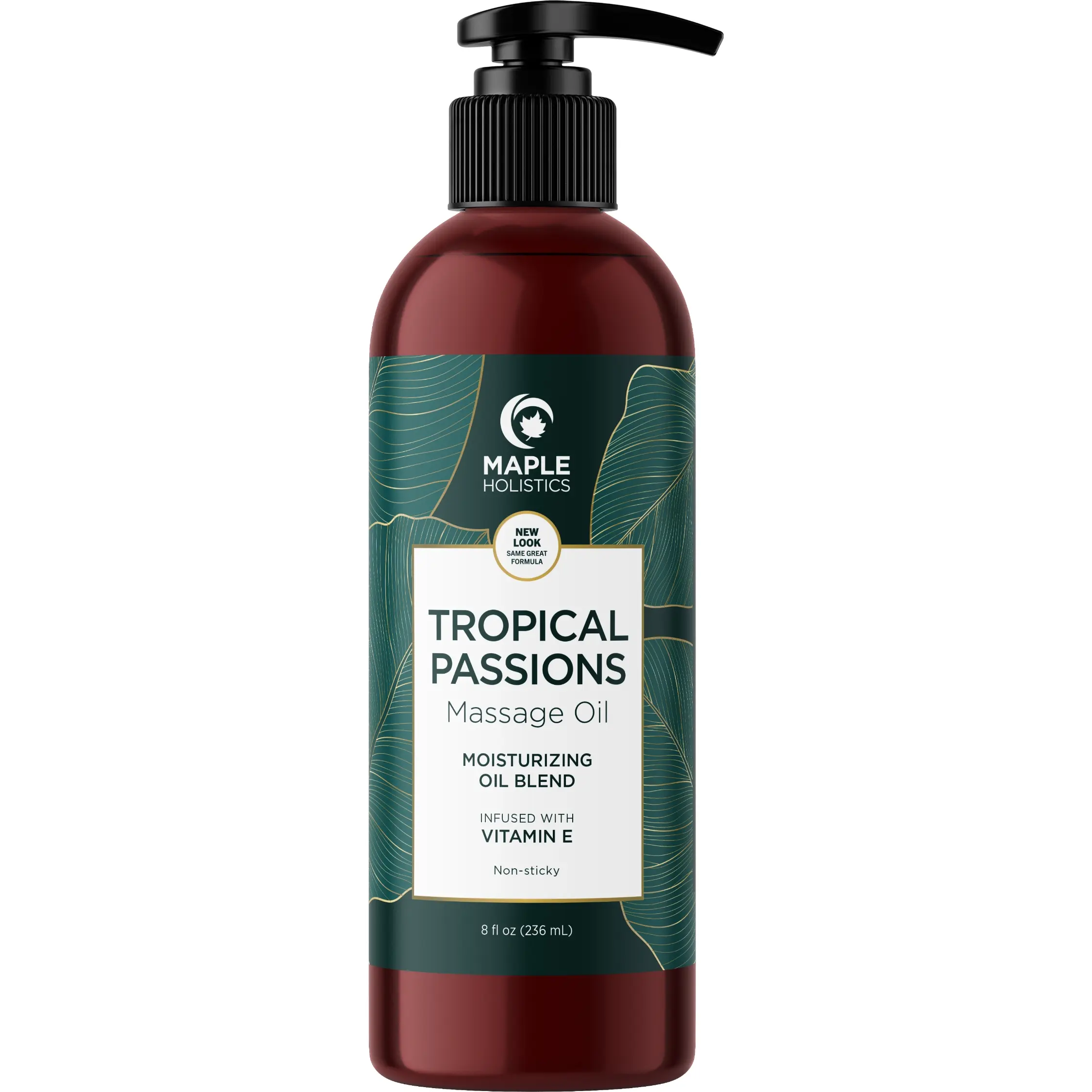 Tropical Sensual Massage Oil - Exotic Mango & Coconut Body Oil for Date Night & Self-Care | Maple Holistics Moisturizer Sweet Almond & Jojoba for Glowing Skin | Nourishing Tropical Aromatherapy for Couples Home Spa | Glide Scented Oil Relaxation Body Care