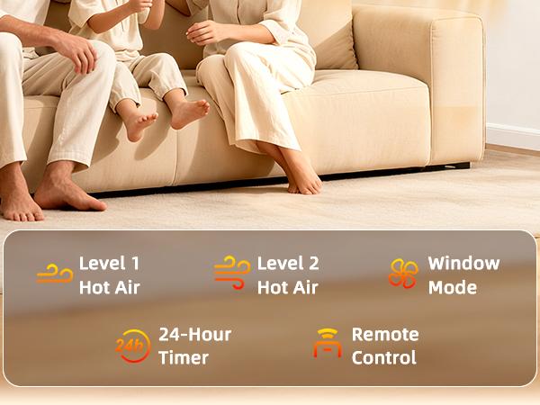 Smart Wall Heater with 3 Modes& PTC heating,Remote Control, Adjustable Thermostat, 24H Timer, Easy Installation for Bedroom, Office, Home Indoor Use