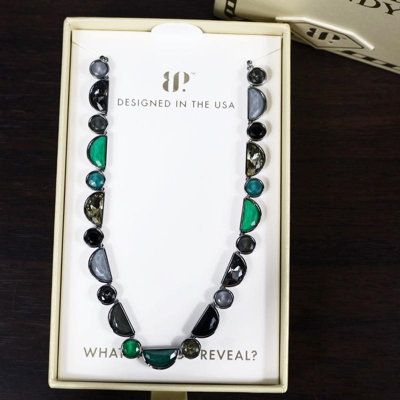 BP Jewel Candy Necklace - Moss And Marble Collection - Elegant with deep colored gemstones