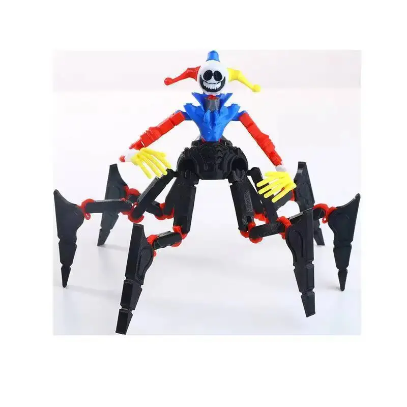 Unisex Plastic Multicolored Clown Spider Figure Collectible Action Figure - Articulated Playful Freaky Look Monster Art Toy, Big Smile Design, Ideal for Collectors & Kids