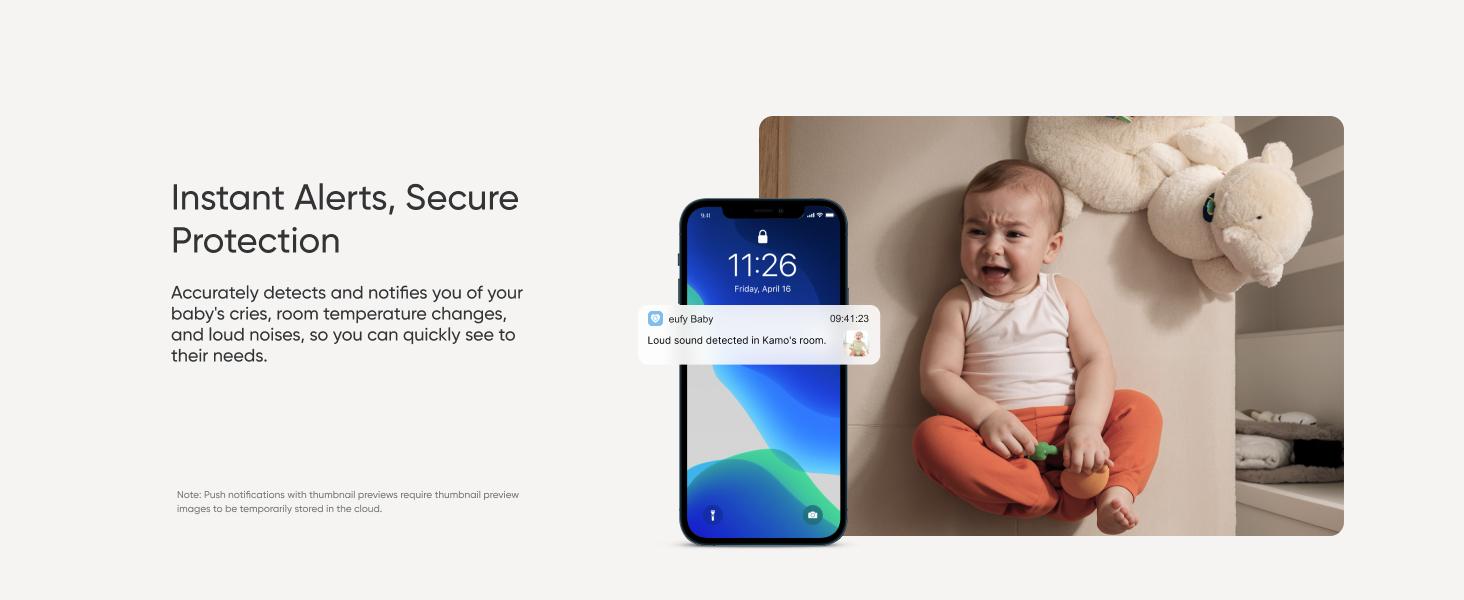 【Exclusive Bundle】eufy Baby Monitor E20 with 2K HD Camera, 5'' 720p Display, Hybrid Wi-Fi and No Wi-Fi Connection, App and Monitor Control, Pan-Tilt, 4× Zoom, Portable Camera with Built-in Battery, ANR, Smart Alerts, Secure with Anti-Hack Protection