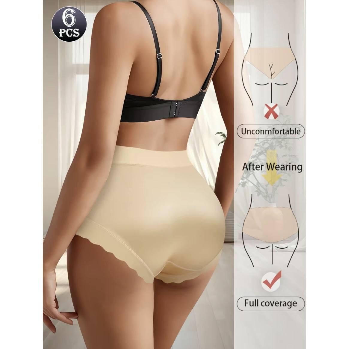 Women's Seamless Mid-Waist Underwear Invisible Comfort Breathable Underpants for Ladies 6Pcs Soft Elastic Mid-Waist Waistband Basic Cotton Panties Women's Seamless Mid-Waist Underwear Invisible Comfort Breathable Underpants for Ladies 6Pcs Soft Elastic Mid-Waist Waistband Basic Cotton Panties