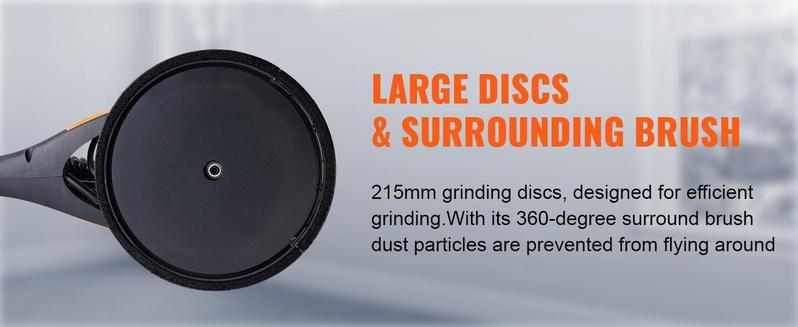 VEVOR Drywall Sander (Dust Bag not Included, Compatilble /w Vacuum Cleaner), 800W Brushless Motor Electric Sander, Variable Speed 1000-2300 RPM Wall Sander, Foldable Ceiling Sander with Double-Deck