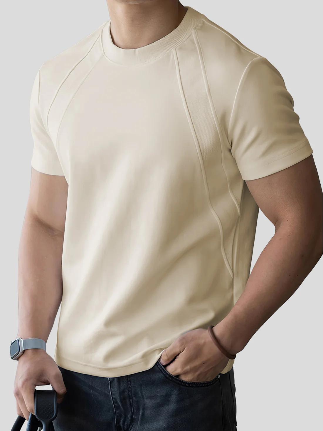 Fioboc Men's Weekend Performance Crew Neck Tee - Streetwear Casual Basic Short Sleeve Top