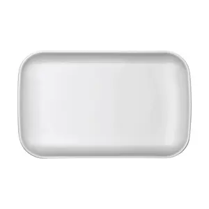 BUYDEEM Ceramic Steamer Plate for Stew Pots, Reinforced Porcelain Serving Dish, White, 280x180x32mm, CT1004