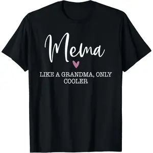 Summer Short Sleeves Mema Like A Grandma Only Cooler Heart Mother's Day Mema T-Shirt