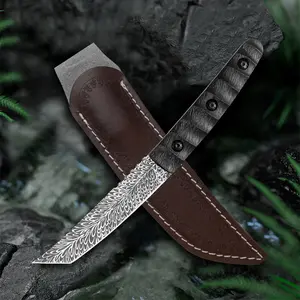 Feathered Small Straight Knife, High Hardness Sharp Fruit Knife, Easy to Carry Meat Knife,A Portable Household Knife, Suitable for Both Kitchen Use and Camping Barbecues