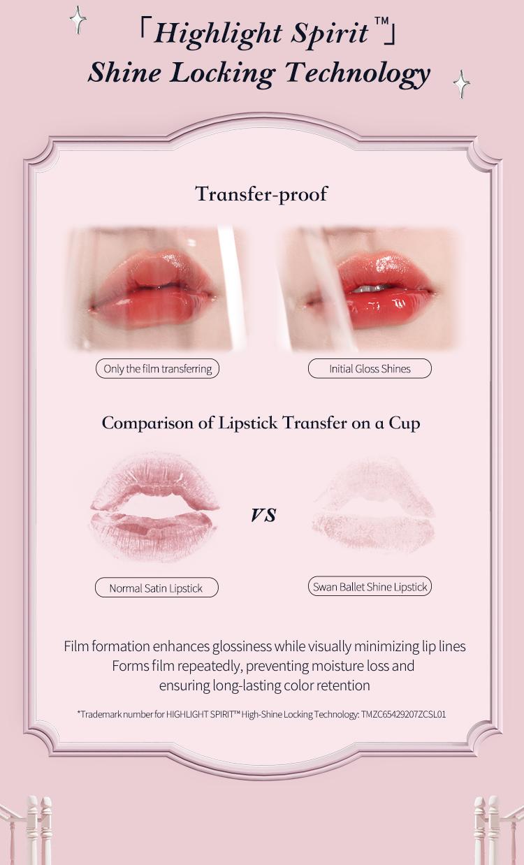 Flower Knows Swan Ballet Collection Shine Lipstick, Elegant Design with Jojoba Oil for Hydration & Moisture, Glossy Finish, Long Lasting Transfer Proof, #Summervibes