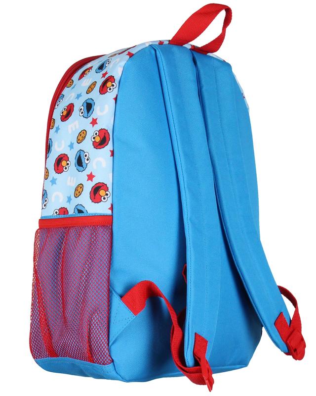 Sesame Street ABC Cookie Monster Elmo 3 PC Backpack Lunch Box Pencil Pouch 17"