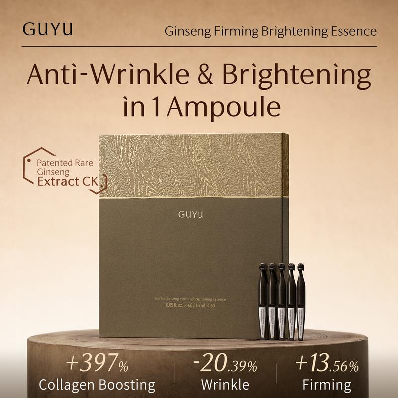 GUYU Ginseng Firming Brightening Essence - 30/60 Tubes, each 1.5ml, Erase parched wrinkles, gentle, single use, skincare, Anti-Wrinkle & Moisturizing Collagen Peptide Serum, stock up, Moisturizer Hydrate Hydrating Moisture, Brightening, New Year Gift