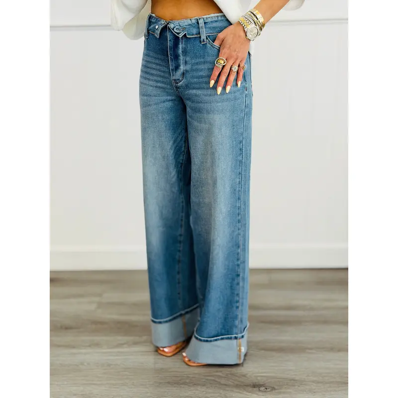 Judy Blue Frankie Fold Over Jeans (Reg. and Plus)