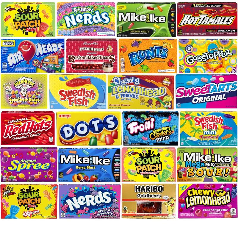 Movie Theater Candy - Assorted Candy Variety Pack - 24 Large Theater Size Boxes - Bulk Care Package Gift Box (Pack of 24)