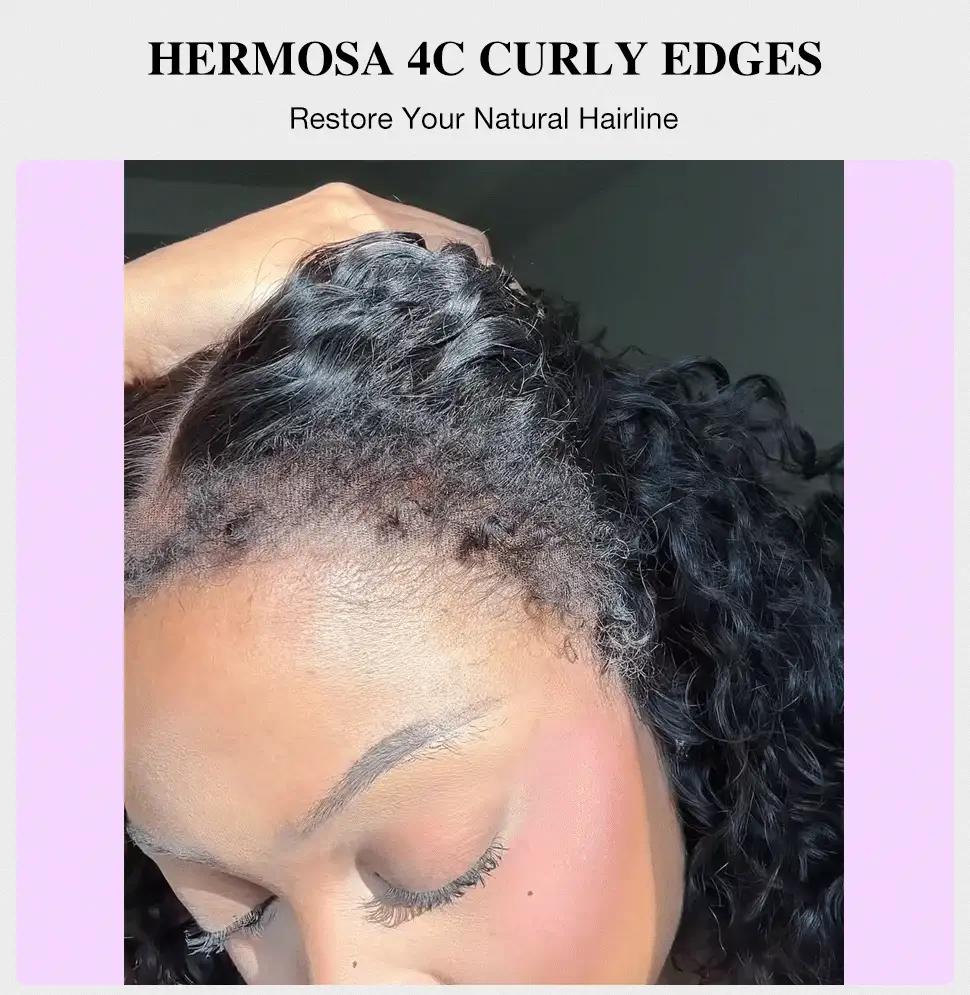 Glueless Curly Lace Front Human Hair Wig With Super Natural Hairline 360 13x6 Drawstring Wig Regular or 4C Curly Edges Hairline Option 220% Density Pre Bleached Knots #TikTokShopBlackFriday