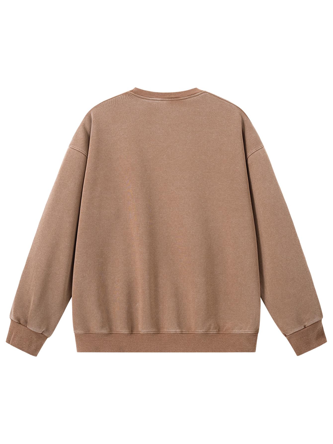 CCCMAI Men's Loose Crewneck Long Sleeve Sweatshirt Vintage Casual Pullover in Multiple Colors Round Neck Top Menswear Plain