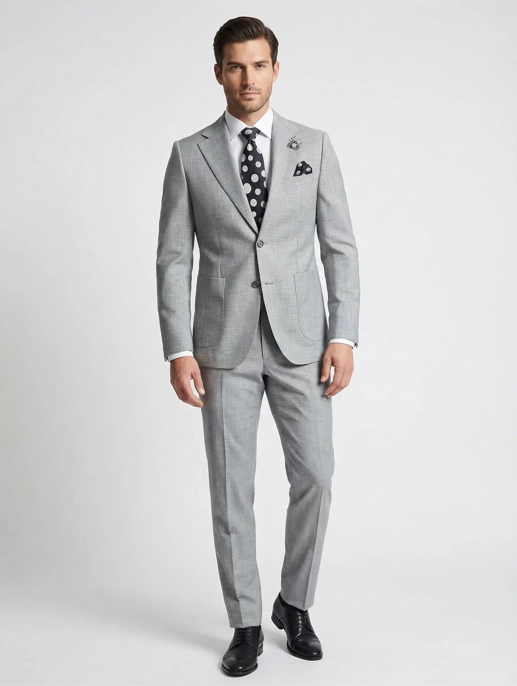Silver Bootcut Slim Fit Suit