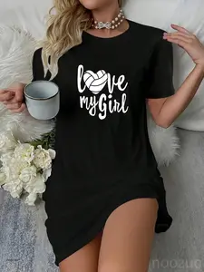 I Love My Mom Volleyball Cute Volleyball Mom Casual Dress