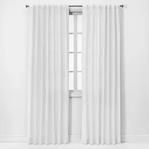 Threshold Light Filtering Linen Window Curtain Panel Traditional Beige