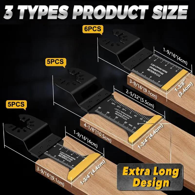 Titanium Saw Blade Set & 18pcs/set Titanium Multitool Blades & Compatibility Quick Release Multi Industrial Cutting Tools Kits for Dewalt & Ryobi & Milwaukee & Rockwell & Fein & Makita & Tools and Gadgets & Universal Compatibility & Dealsforyoudays