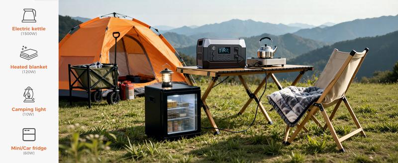 CTOLITY XP1000 1600W 1024Wh Portable Power Station Home Emergency Backup Power Supply LiFePO4 Battery 1.2H Fast Charge 110V AC 100W USB-C Output Solar Generator for Home Backup Camping Travel RVs Emergencies Durable Lights Phone Chargeable