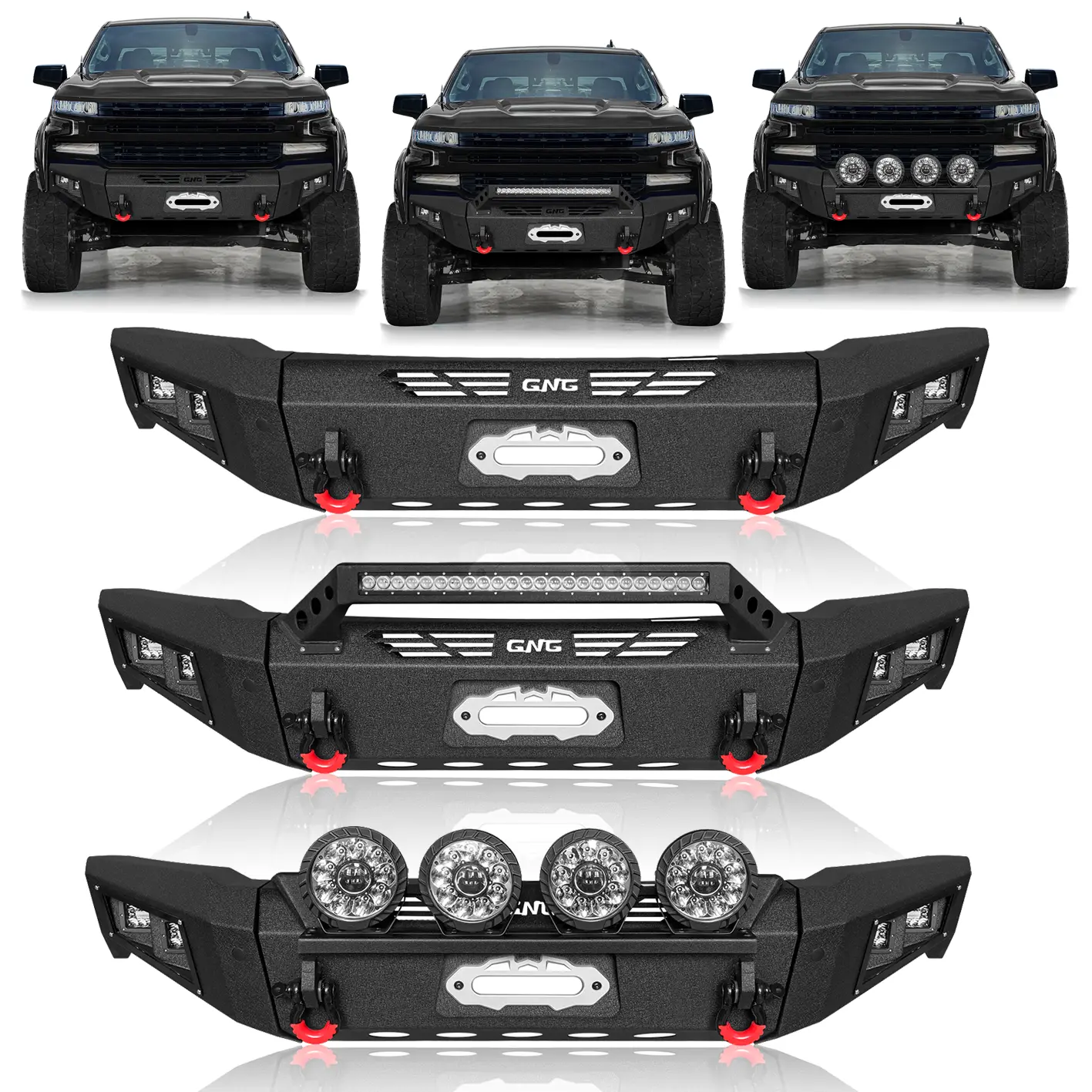 Vijay New Front Bumper Fits 2019-2021 Chevrolet Silverado 1500 W/LED Lights