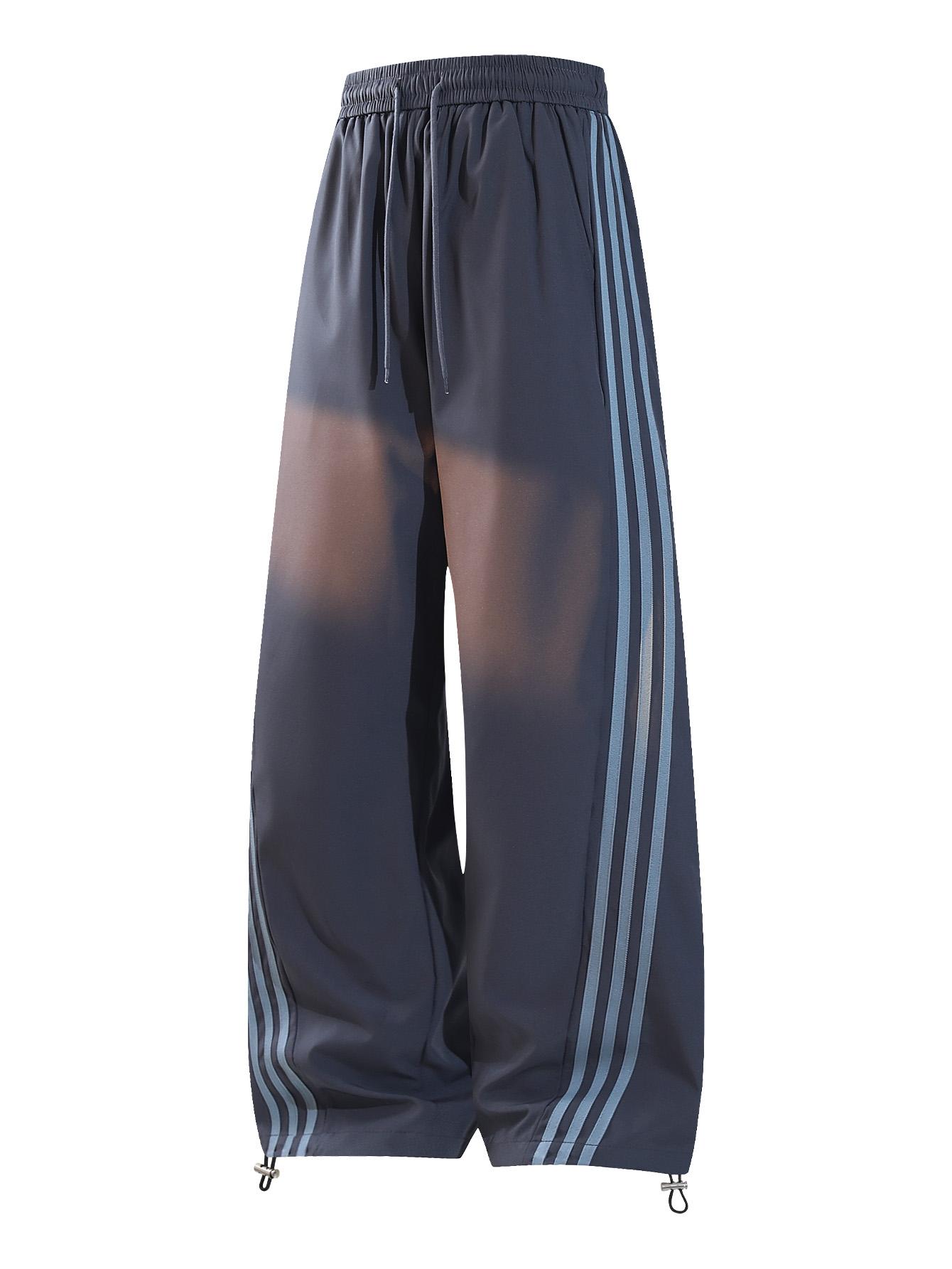 CCCMAI Men's color-block side stripe sports pants, all-season men's casual fashion trendy straight-leg pants with drawstring waistband, classic menswear sweatpants, loose casual pants, stylish activewear for men. Striped