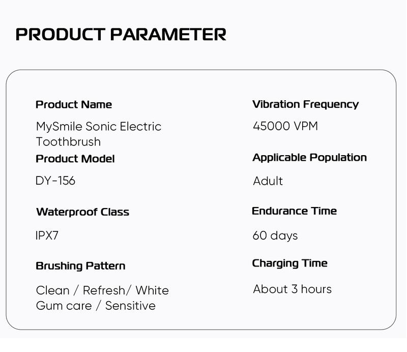 MySmile Essential Sonic Electric Toothbrush - 45,000 VPM Motor, 5 Modes & 3 Brush Heads