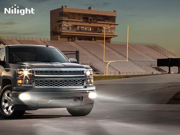 Nilight Fog Lights Assembly Compatible with 2007 2008 2009 2010 2011 2012 2013 2014 2015 Chevrolet Silverado Avalanche Tahoe Suburban GMC Sierra Yukon Cadillac Escalade Clear Lens