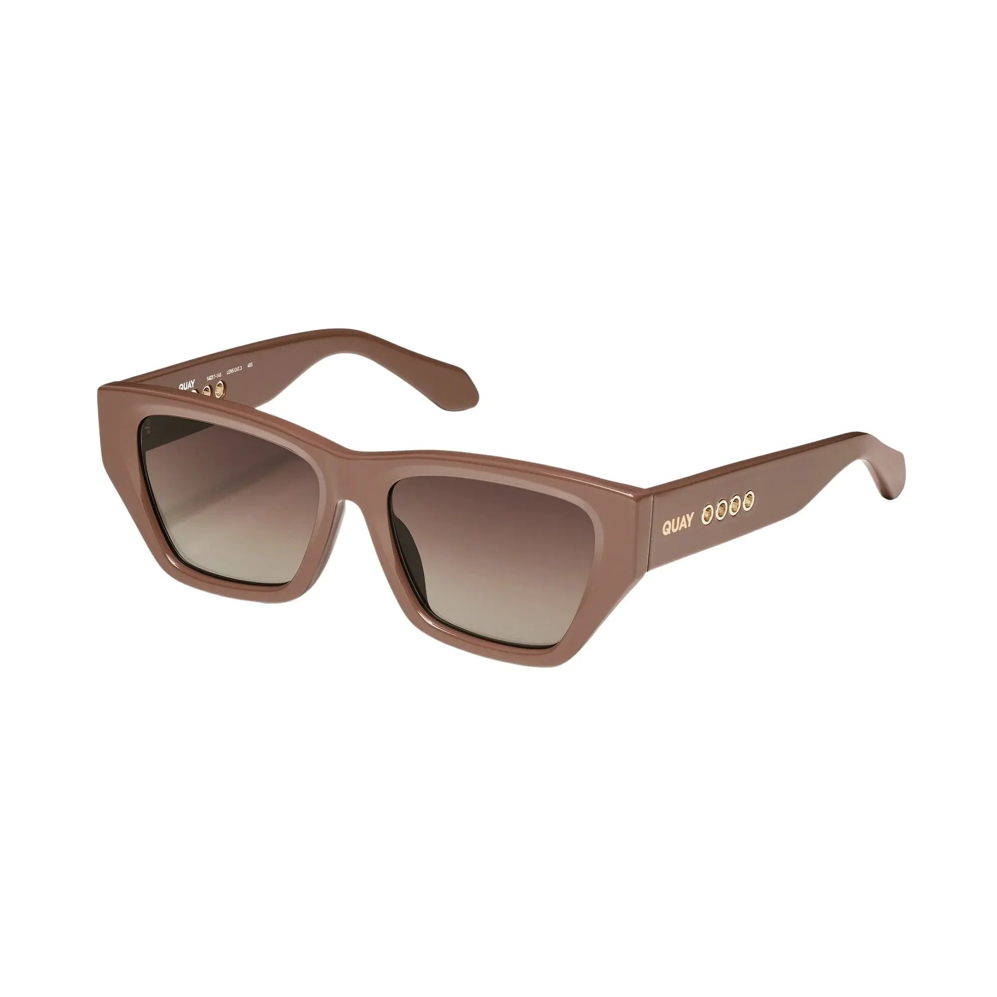QUAY AUSTRALIA Women's Square Frame Sunglasses - Unisex, Metal Construction, Tall Arms, Grommet Detailing, 40mm Lens Height, Bold Edges, Universal Fit, Full Rim, Smoke Lens, Black Frame, Statement Look, Casual City Fashion Accessory