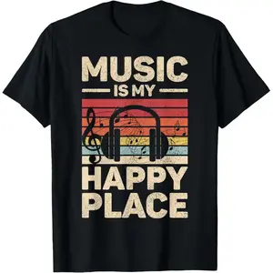 Is My Happy Place Musician Outfit EDM Music Lovers DJ T-Shirt