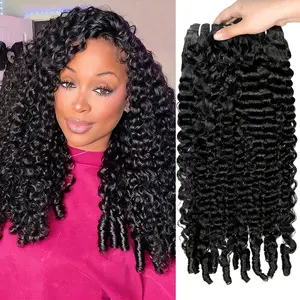 Burmese Curly Hair Bundles Human Hair 12-28 inch Natural Color Wet and Way Hair Bundles Quick Weave Extensions
