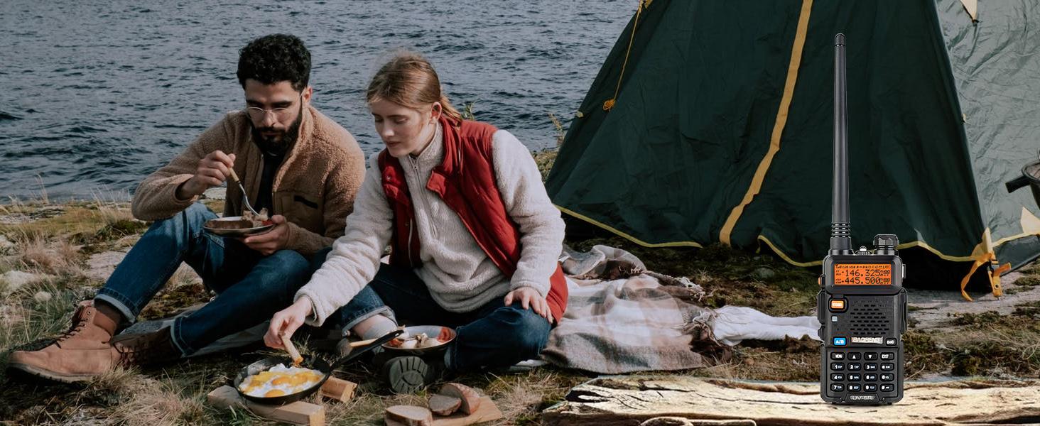 Baofeng Radio UV-5R Dual Band Portable Walkie Talkie, Rechargeable Long Range Ham Radio Handheld Two Way Radio with 6xAA Battery Case, Survival Gear for Outdoor, Hiking, Emergency Audio