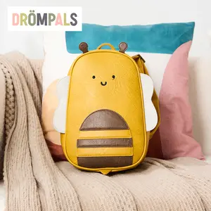 DROMPALS Designer Bee Backpack for Toddlers - Trendy Preschool Kindergarten Bag for Boys Girls, Durable Kids Bookbag with Cute Bumblebee Design
