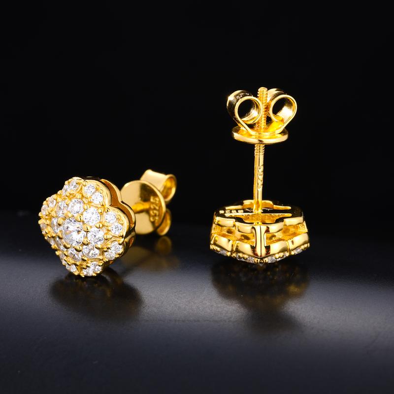 【#E600】Starry Ear Nails UCCIYO Lab-Created Moissanite Earrings For Women S925 Sterling Silver Stud Earring Men Hip Hop Jewelry Couple Gift