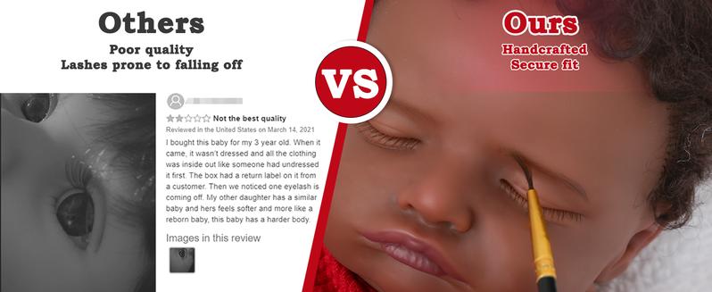 [WOOROY] Reborn Baby Doll - 20 In Black & Brown Skin & African American Skin Doll Rosalie, Soft Cloth Body, Short Curly Hair, Birthday & Christmas Gift for Kids 3+ Reborndolls