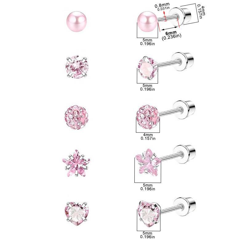 33Pcs Flat Back Earrings for Women with Piercing Ball Grabber Tool - 316L Surgical Steel Cartilage Hoop Earrings Stack, Internal Thread CZ Stud Piercing Jewelry for Tragus Helix Conch & Hypoallergenic Lip Nose Rings Hoops