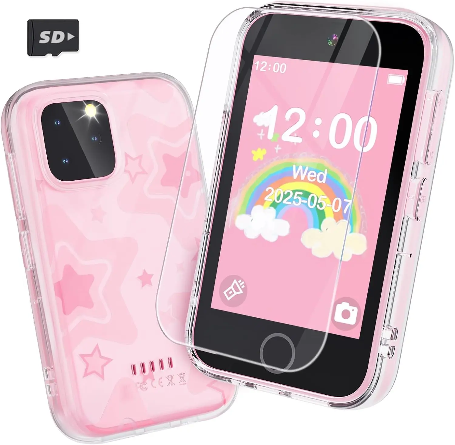 Halloween fall Gift Kids Smart Phone for Girls, 3.5'' Touchscreen Kid Phones Toys for Girls 3 4 5 6 7 8 Years Old, Christmas Birthday Gift for Ages 3-8, Toddler Phone with Dual Camera, Music Player, Game, Habit Tracker