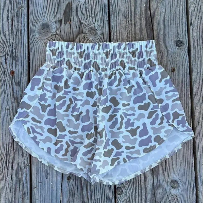Camo Short, Cute Athletic Hi-Waisted Women