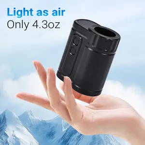 Qawtor 2026 Upgraded Portable Car LCD Clip Fan 360° Rotatable 5 Speed Wind With LED lighting 12V USB Rechargeable 4000mAh Electric Fan Low Noise Mini Fan Clamp Anywhere Black