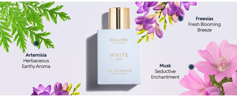 BellaVita Luxury's White Oud x 2 | Unisex Eau De Parfum | Orange, Freesia & Wood Notes | Made with Clean & Natural Essential Oils | Cruelty Free