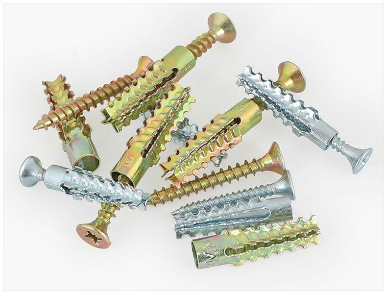Spring DIY Wall Mount Essentials Metal Expansion Screws, Serrated Barbed Cement Wall Anchors, Sturdy Anchors for Concrete & Wall Installation