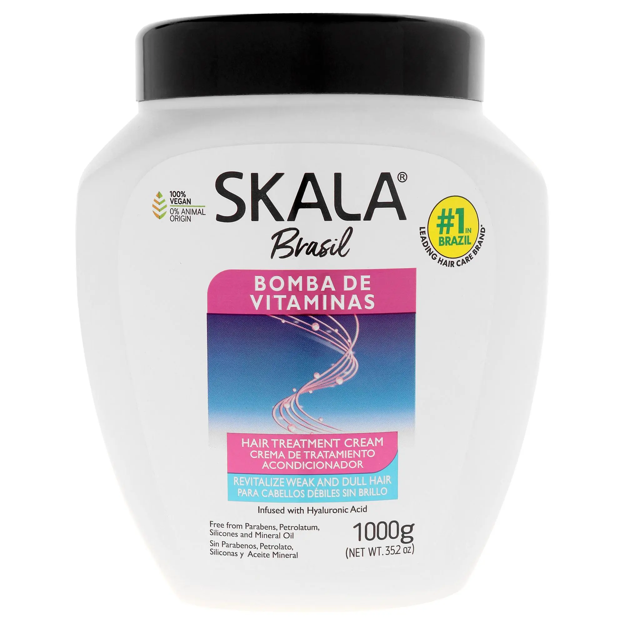 Skala Vitamin Bomb S.O.S Hair Treatment Conditioning Cream, Gentle Hyaluronic Haircare Conditioner for Women - 35.2 fl oz