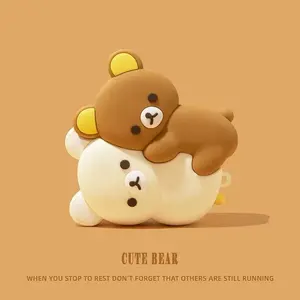 For AirPods 4 3 2 1 Pro Pro2 Earphone Case 3D Rilakkuma Hug Bear Silicone Cartoon Headphone Box With Pendant Cute Cover