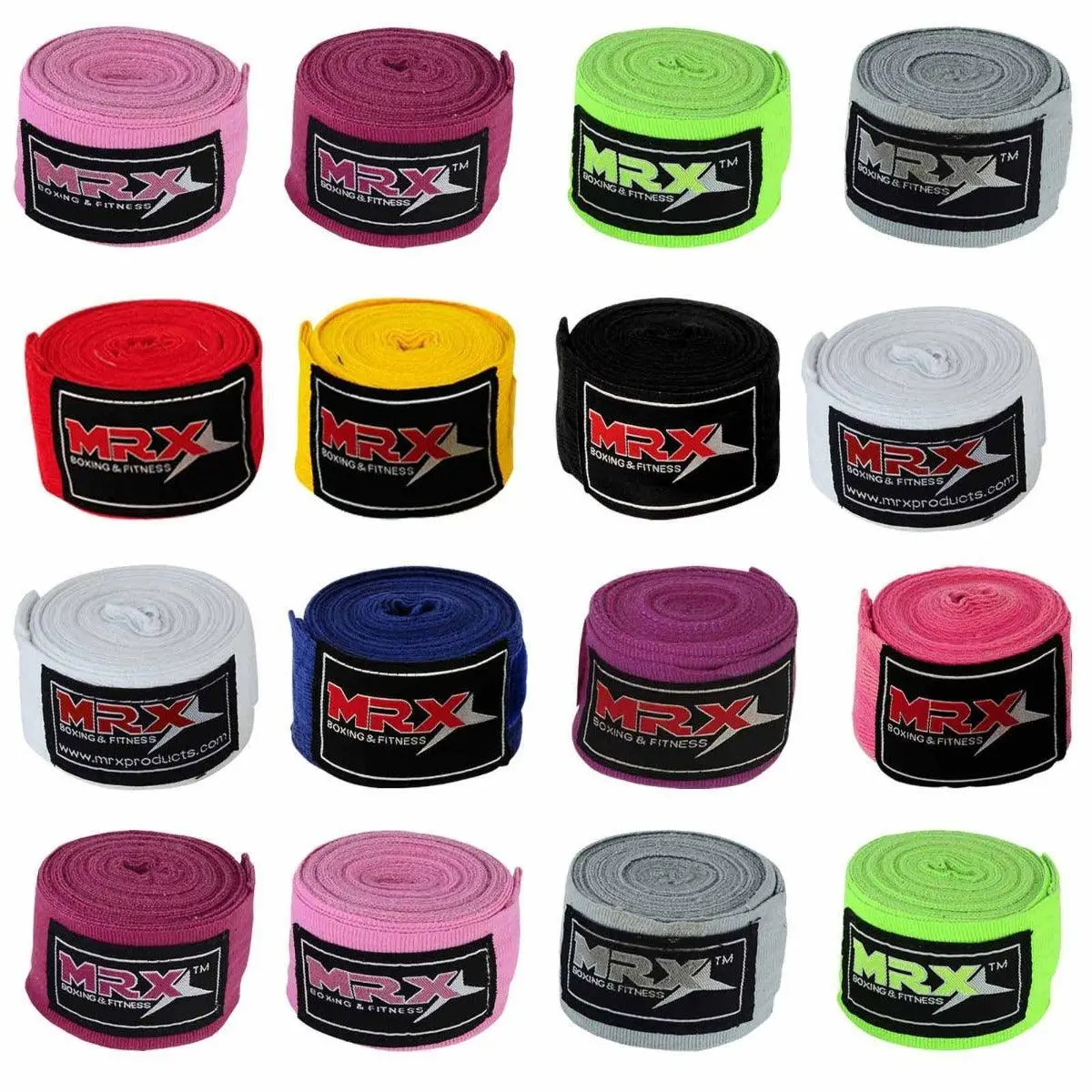 MRX 180-Inch Professional Boxing Hand Wraps, Polyester-Cotton Adjustable Wrap for Fighters, Secure Wrist Support, Comprehensive Protection, Anti-Slip, Combat Sports Boxing & MMA Training Gear, Boxing Training Gear, Martial Arts Training Equipment, Muay Th