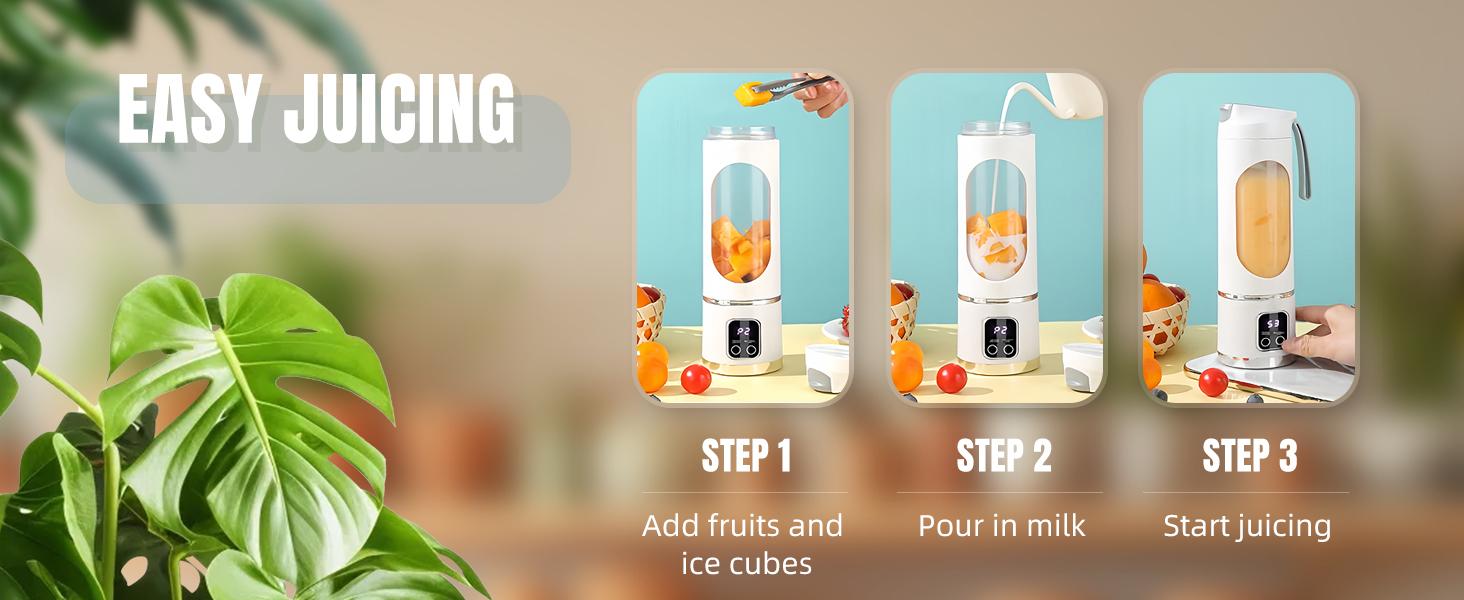 Ultimate Digital Juicer Blender with LED Display, Multimode Juicer Machine for Fruit & Vegetable, Leak-Proof, Large Capacity & USB Rechargeable Blender for Liquid Diet, Compact Blender for Kitchen & Travel Mate, Household Gadgets, St. Patrick's Day Gifts