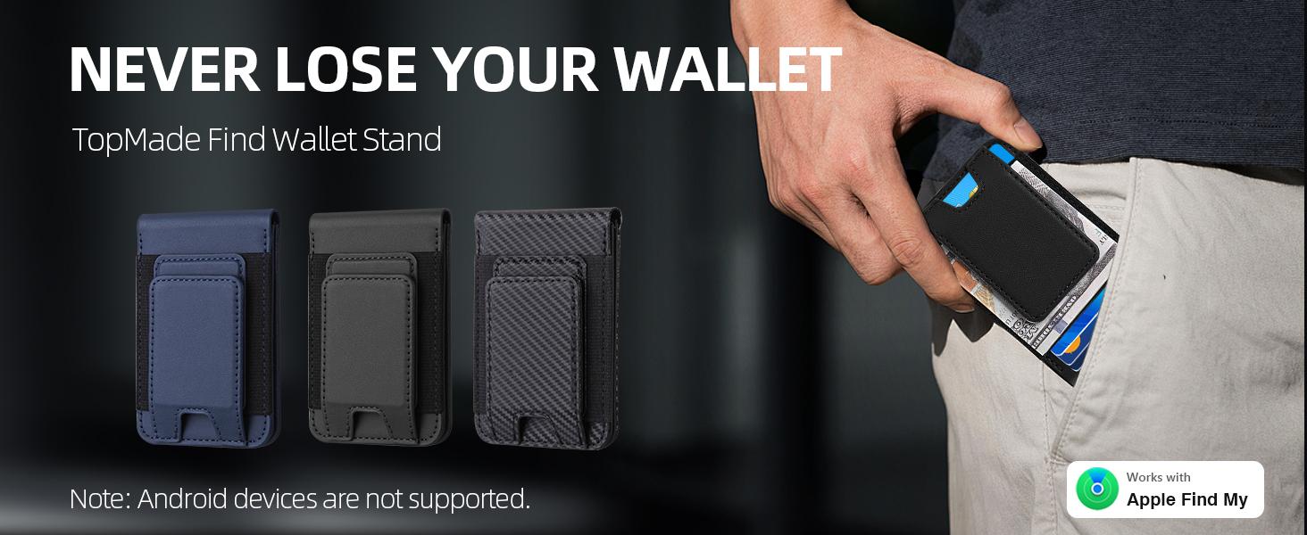 MagSafe Wallet with Money Clip, Works with Apple Find My(IOS Only), Strongest Magnetic Wallet for iPhone 17/16/15/14/13/12 Series, for iPhone Wallet Stand with Finder Tracker, 8 Cards Holder