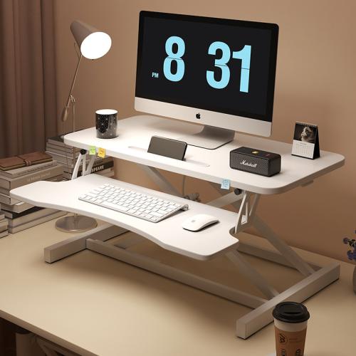 【Bellemave】32 Inch Desk Converter, Height Adjustable Sit to Stand Riser, Dual Monitor and Laptop Workstation with Wide Keyboard Tray