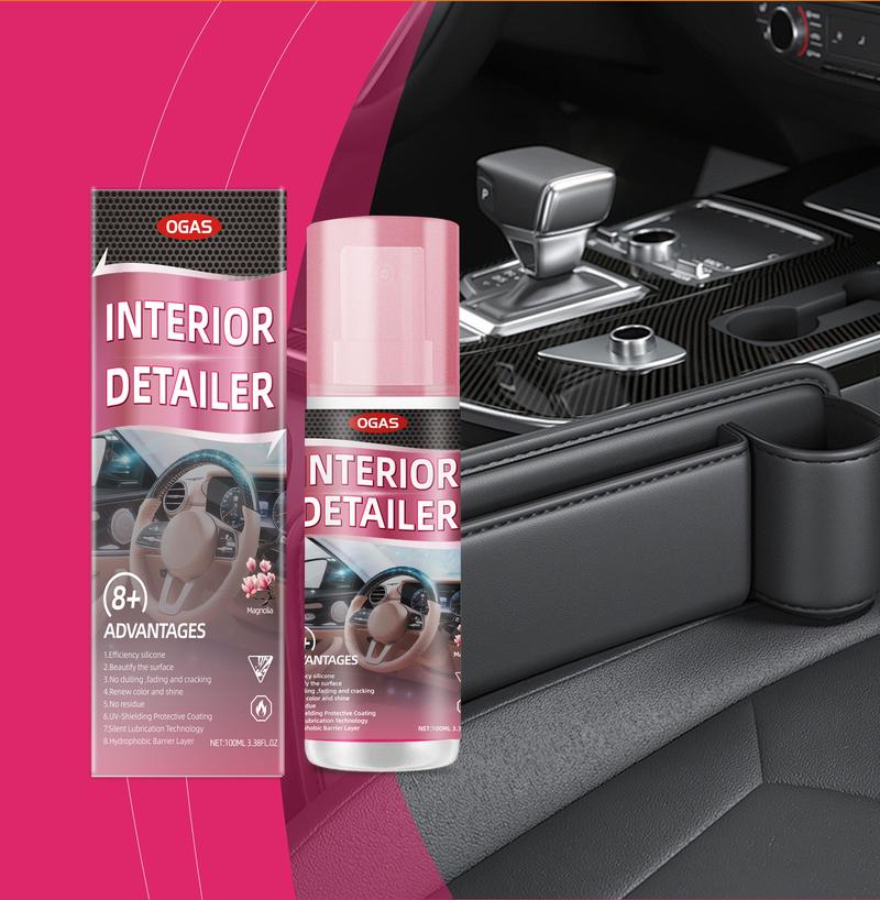 Car Interior Detailer and Protectant, waterless Spray Wax:Plastic, Rubber, Leather Cleaner for Car lnteriors&Exteriors、Quick Detailer、Automotive Care、Durable Protection Glossy