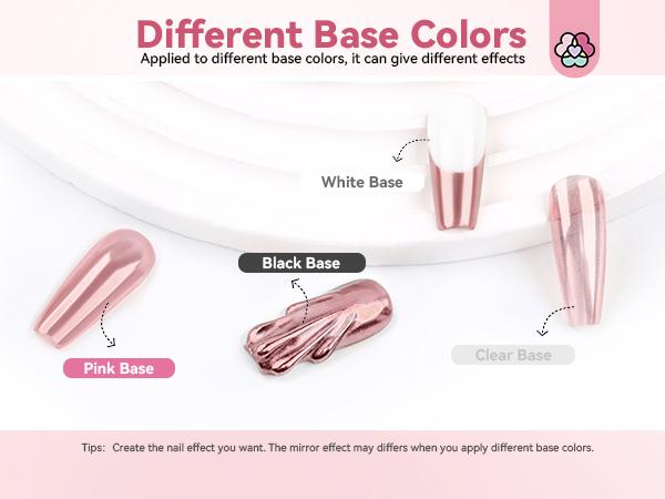 SAVILAND Rose Gold Chrome Nail Powder - 1g Metallic Mirror Effect Rose Gold Chrome Powder for Nails, Professional Gel Polish Chrome Powder Nail Glitter Manicure Pigment for Nail Art Design Home DIY